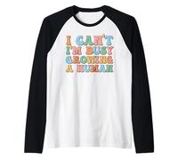 No Puedo, Estoy Ocupado Haciendo Crecer a un Humano para Mujeres Embarazadas, Divertido Camiseta Manga Raglan