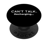 No Puedo Hablar Recargando el Humor introvertido de la batería Social PopSockets PopGrip Adhesivo
