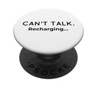 No Puedo Hablar Recargando el Humor introvertido de la batería Social PopSockets PopGrip Adhesivo