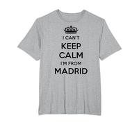 No Puedo Mantener la Calma, Soy de la Ciudad de Madrid Camiseta, Hombre Tallas Grandes, Gris Jaspeado, 3X Alto