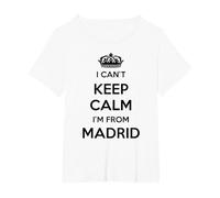 No Puedo Mantener la Calma, Soy de la Ciudad de Madrid Camiseta, Mujer Tallas Grandes, Blanco, 4XL Grande