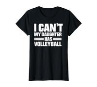 No Puedo mi Hija Tiene Voleibol Camiseta gráfica económica, Mujer, Negro, XS