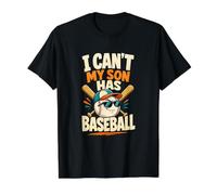 No Puedo, mi Hijo Tiene Humor de Madre de béisbol y béisbol Camiseta gráfica económica, Hombre, Negro, XL