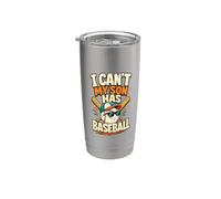 No puedo, mi hijo tiene humor de madre de béisbol y béisbol Vaso térmico de acero inoxidable de doble pared