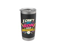 No puedo, mi hijo tiene un padre de béisbol divertido Vaso térmico de acero inoxidable de doble pared