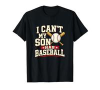 No Puedo, mi Hijo Tiene un Padre de béisbol y béisbol Camiseta gráfica económica, Hombre, Negro, S