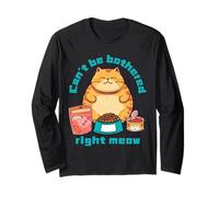No puedo molestar, miau, divertido gato naranja, gordo, gatito Manga Larga