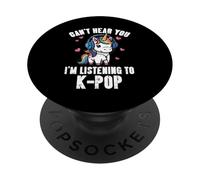 No Puedo oírte Escuchar K-Pop, Frases Divertidas para niñas, niños y Mujeres PopSockets PopGrip Adhesivo