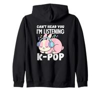 No Puedo oírte, Estoy Escuchando K-Pop Bunny Kawaii Anime Sudadera con Capucha