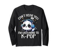 No Puedo oírte, Estoy Escuchando K-Pop Cute Panda K-Pop Kawaii Manga Larga
