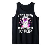 No Puedo oírte, Estoy Escuchando K-Pop Cute Rabbit K-Pop Kawaii Camiseta sin Mangas