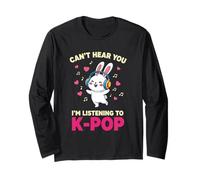 No Puedo oírte, Estoy Escuchando K-Pop Cute Rabbit K-Pop Kawaii Manga Larga