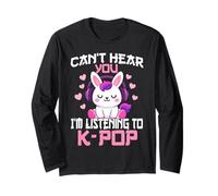 No Puedo oírte, Estoy Escuchando K-Pop Cute Rabbit K-Pop Kawaii Manga Larga
