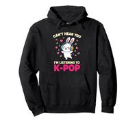 No Puedo oírte, Estoy Escuchando K-Pop Cute Rabbit K-Pop Kawaii Sudadera con Capucha