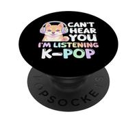 No Puedo oírte, Estoy Escuchando K-Pop Korean Nureongi Dog PopSockets PopGrip Adhesivo