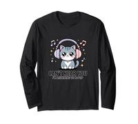 No Puedo oírte, Estoy Escuchando música K-Pop Cute Cat Kawaii Manga Larga