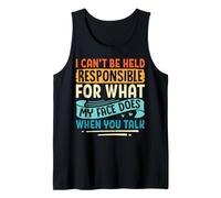 No Puedo ser Responsable de lo Que mi Cara Hace sarcástico Camiseta sin Mangas