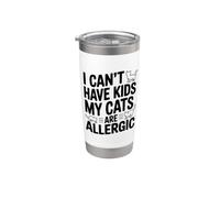 No puedo tener hijos, mis gatos son alérgicos, divertido amante de los gatos Vaso térmico de acero inoxidable de doble pared