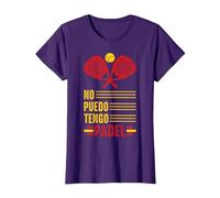 No Puedo Tengo Padel Raqueta De Pádel Padelista Divertida Camiseta, Mujer, Morado, L