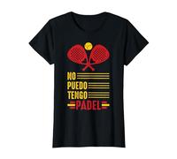 No Puedo Tengo Padel Raqueta De Pádel Padelista Divertida Camiseta, Mujer, Negro, L