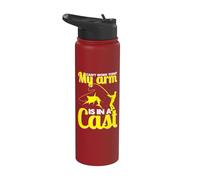 No puedo trabajar hoy mi brazo está en un pescador fundido Pesca Stainless Steel Insulated Water Bottle
