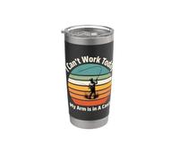 No puedo trabajar hoy mi brazo está en un yeso pescando Vaso térmico de acero inoxidable de doble pared