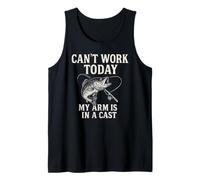 No Puedo Trabajar Hoy, mi Brazo está enyesado - Funny Anglers Fishing Camiseta sin Mangas