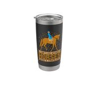 No puedo vivir sin el salto de caballo ama el salto de espectáculo equino Vaso térmico de acero inoxidable de doble pared