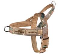 No Pull Arnés para Perros Pequeños y Medianos, Reflectante Irrumpido Ajustable Sin Tirón, Arnés para Perros Camuflaje Verde, M