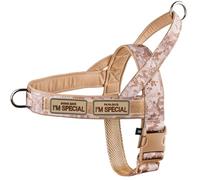 No Pull Arnés para Perros Pequeños y Medianos, Reflectante Irrumpido Ajustable Sin Tirón, Arnés para Perros Camuflaje Caqui, S