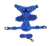 No Pull Dog Harness and Leash Set - Adjustable Pet Vest for Small Cats (Blue,S)