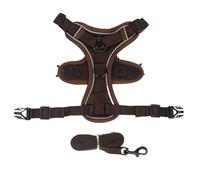 No Pull Dog Harness and Leash Set - Adjustable Pet Vest for Small Cats (Coffee,XL)