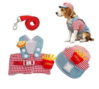 No Pull Dog Harness, Comfortable Pet Accessory Kit With Hat, Harness Vest With Training Rope Set for Dog, for Small Medium Large Puppy Outdoor Daily Walking Outdoor Activities Shopping Running Shoppin