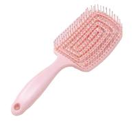 No Pull Hair Brush, cepillo desenredante profesional con mango, cepillo de cerdas de jabalí para cabello largo, fino, grueso y rizado, rosa
