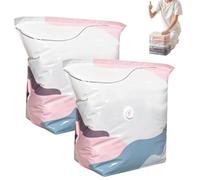 No-Pump 3d Vacuum Storage Bags 3-Sec Fast Compression, No-Pump Large Vacuum Storage Compression Bags, Press & Seal No Pump Needed, Reusable Vacuum Pack Bags for Clothes Duvet Travel And Home (2PCS-B)