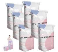 No Pump 3d Vacuum Storage Bags, Vacuum Pack Bags for Clothes 3-Sec Fast Compression, Pump Free Vacuum Storage Bag 3d, Vacuums Pack Bag for Clothes, Duvet Travel and Home (B 6PCS)