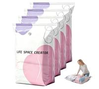 No Pump Vacuum Storage Bags, No-Pump 3D Vacuum Storage Bags, Space-Saving Large Storage Compression Bags, Cube Vacuum Seal Bags for Clothes, Bedding, Comforters, Blankets (L)
