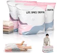 No Pump Vacuum Storage Bags, Space-Saving No-Pump 3D Vacuum Storage Bags, Heavy-Duty Large Capacity Pump-Free Comforters, Blankets, Pillows & Bedding (S-3PCS)