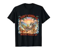 No Quiero IR a Donde la Gente Vaya Divertidas Vacaciones introvertidas Camiseta gráfica económica, Hombre, Negro, S