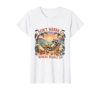 No Quiero IR a Donde la Gente Vaya Divertidas Vacaciones introvertidas Camiseta gráfica económica, Mujer, Blanco, M