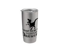 No quiero ser un dinosaurio Funny Black Vaso térmico de acero inoxidable de doble pared
