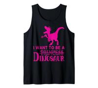 No Quiero ser un Dinosaurio Funny Pink Camiseta sin Mangas
