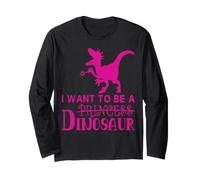 No Quiero ser un Dinosaurio Funny Pink Manga Larga