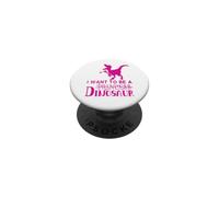 No Quiero ser un Dinosaurio Funny Pink PopSockets PopGrip Adhesivo