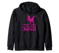 No Quiero ser un Dinosaurio Funny Pink Sudadera con Capucha