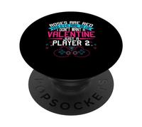 No quiero un San Valentín solo un jugador 2 Diversión para jugadores PopSockets PopGrip Adhesivo