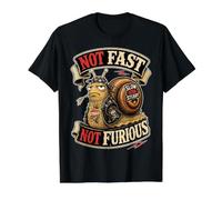 No Rápido No Furioso Divertido Paso De Caracol - Actitud Camiseta gráfica económica, Hombre, Negro, M