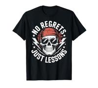 No Regrets Just Lessons Skull Headband Gafas de Sol Camiseta