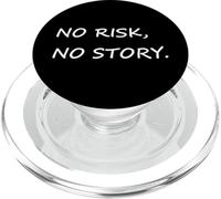 NO Risk NO Story - Letras Blancas en Blanco PopSockets PopGrip para MagSafe
