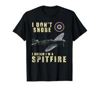 No Ronco, sueño Que Soy un Divertido avión Spitfire de la Segunda Guerra Mundial Camiseta gráfica económica, Hombre, Negro, M
